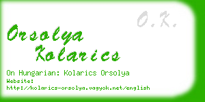 orsolya kolarics business card